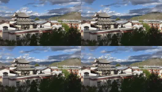 中国云南香格里拉镇藏庙亭高清在线视频素材下载