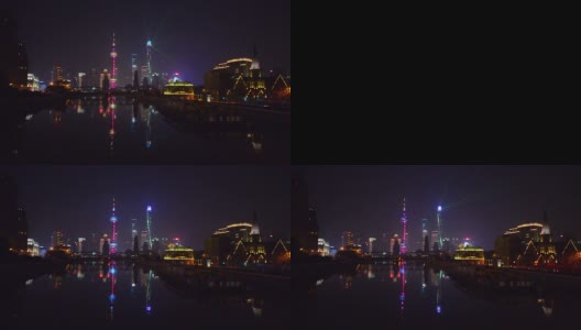 上海晚上的天际线高清在线视频素材下载