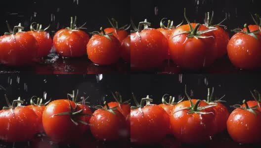 番茄掉落溅起高清在线视频素材下载