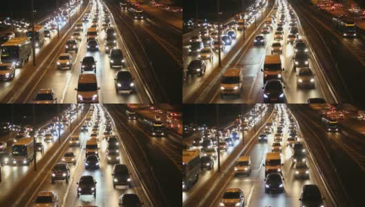 伊斯坦布尔市内夜间车辆通行高清在线视频素材下载