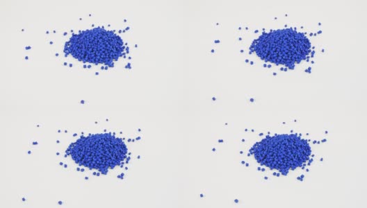 蓝色的聚合物颗粒高清在线视频素材下载