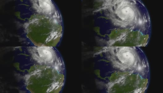来自空间卫星的飓风地球风暴台风气候云天气4k高清在线视频素材下载