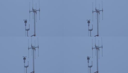 一个小港口塔上的风速计高清在线视频素材下载
