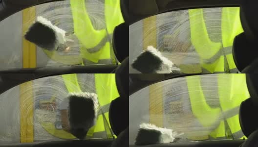 一个男人洗车的特写;全高清照片JPEG高清在线视频素材下载