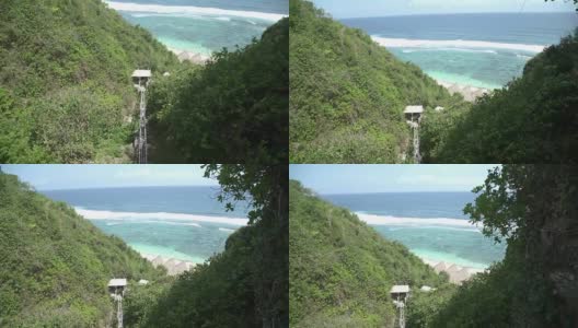 从印尼巴厘岛的Ungasan Clifftop Resort悬崖缆车到周日海滩俱乐部高清在线视频素材下载