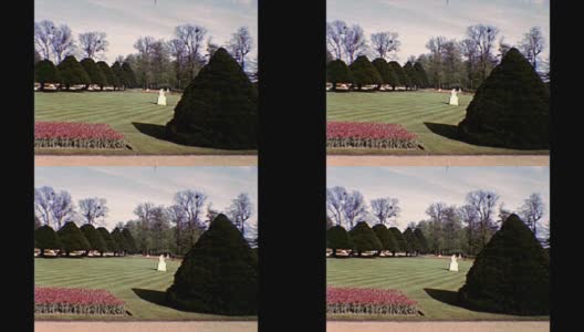 汉普顿宫的大喷泉花园高清在线视频素材下载
