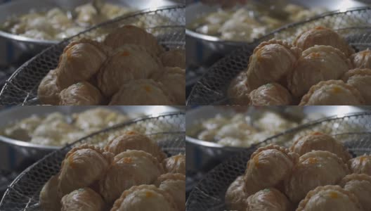 油炸自制咖喱泡芙高清在线视频素材下载
