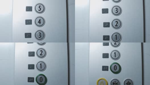 电梯按钮与盲文字体。病毒感染的传播面。高清在线视频素材下载