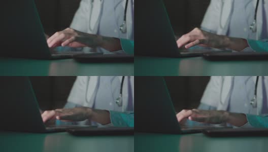 医生使用笔记本电脑。高清在线视频素材下载