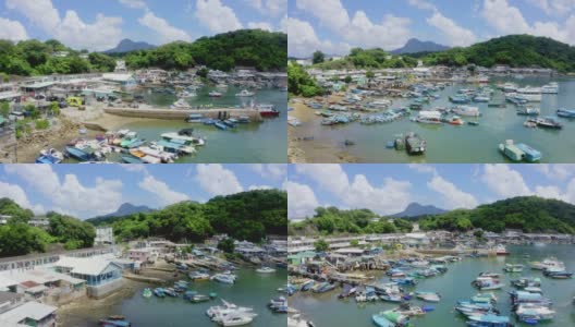 无人机拍摄的三门仔村及马屎洲特别地区高清在线视频素材下载