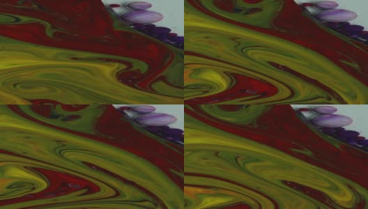 丙烯酸颜料抽象纹理。高清在线视频素材下载