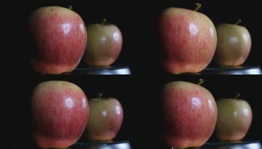 苹果和它在镜子里的倒影高清在线视频素材下载
