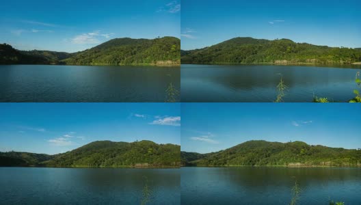 4K时间的湖泊风景美丽的风景与蓝天和白云在泰国普吉岛，第二部分高清在线视频素材下载
