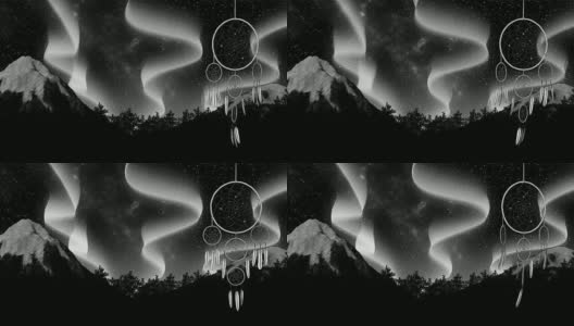 Dreamcatcher关于夜空背景的3d渲染图高清在线视频素材下载