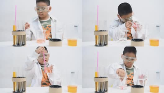 男孩的实验科学高清在线视频素材下载