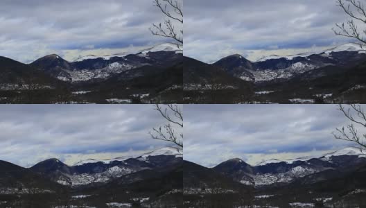 在法国比利牛斯山以时间流逝拍摄的雪景高清在线视频素材下载