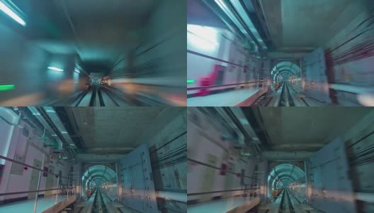 中国广州地铁隧道乘坐4k时间流逝高清在线视频素材下载