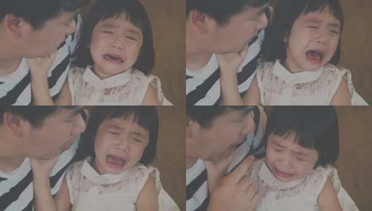 哭泣的亚洲小女孩高清在线视频素材下载