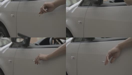 一个男人在车窗前抽烟高清在线视频素材下载