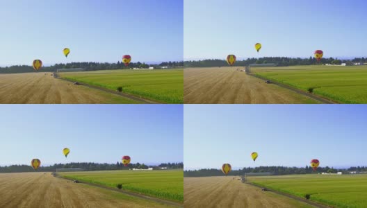 准备降落的热气球高清在线视频素材下载