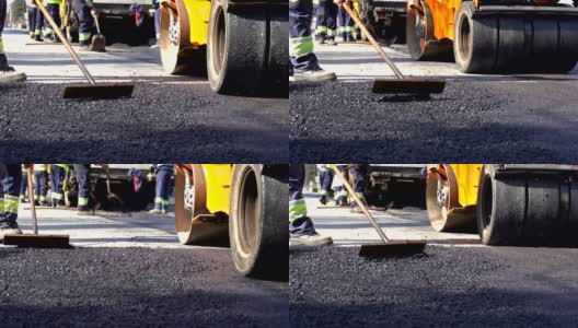 道路建设和维修工程-慢镜头。高清在线视频素材下载
