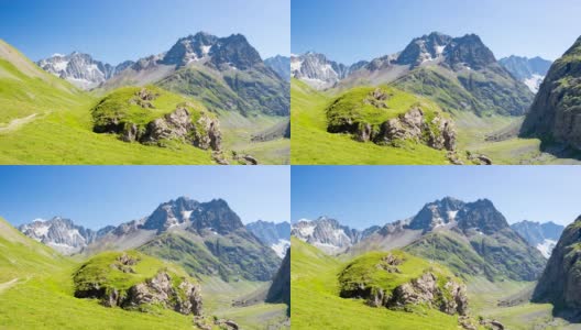 阿尔卑斯山的高海拔山峰全景高清在线视频素材下载