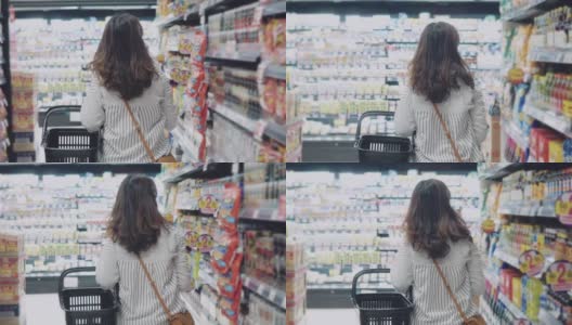 杂货店里的亚洲潮女人高清在线视频素材下载