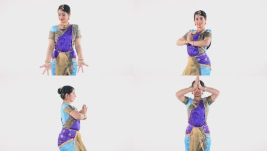 印度妇女表演Bharatanatyam高清在线视频素材下载