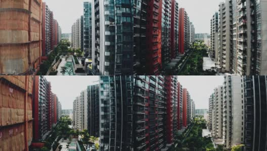 无人机拍摄的香港白石角拥挤公寓楼高清在线视频素材下载