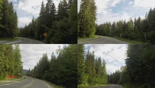 在阿拉斯加的山区高速公路上开车高清在线视频素材下载
