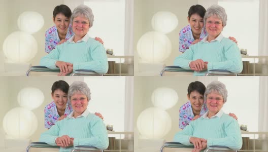 中国护士和老年病人高清在线视频素材下载