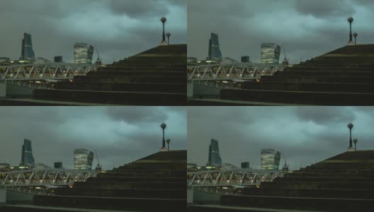 从伦敦河岸看伦敦城高清在线视频素材下载