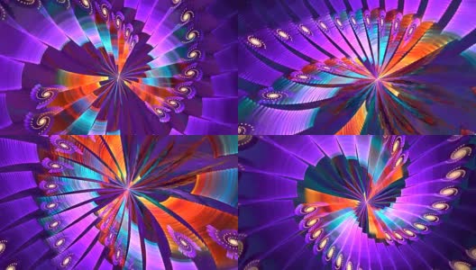 分形背景与抽象紫罗兰螺旋。高度详细的循环高清在线视频素材下载