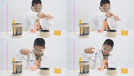 Boy Experimenting Science高清在线视频素材下载