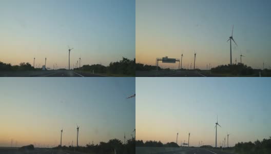 在高速公路上驾驶着风车高清在线视频素材下载