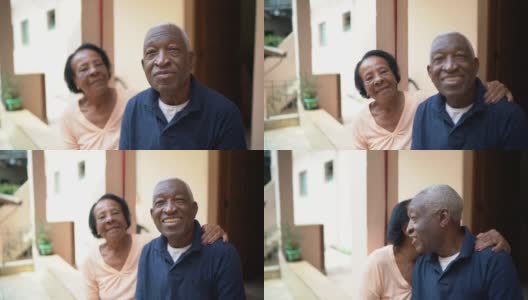 家中一对老年夫妇的肖像高清在线视频素材下载