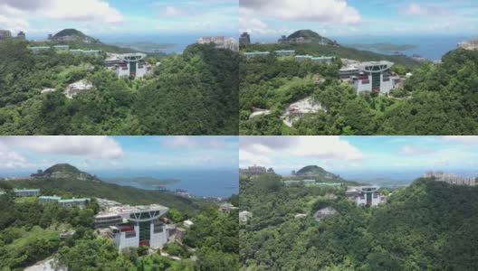 香港太平山顶塔的无人机照片高清在线视频素材下载