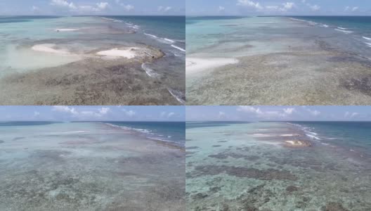 大堡礁屏障场景。鸟瞰图水面在加勒比海高清在线视频素材下载