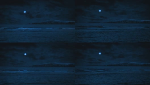 海岸和海浪在夜晚袭来高清在线视频素材下载
