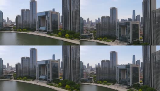 天津CBD建筑景观航拍高清在线视频素材下载