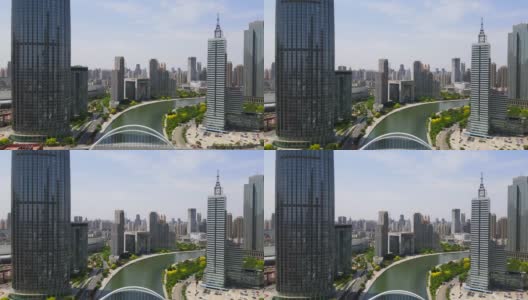 天津金融区建筑景观航拍高清在线视频素材下载
