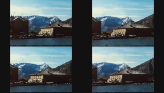 20世纪60年代，瑞士的SAN gottardo村和它的湖泊高清在线视频素材下载