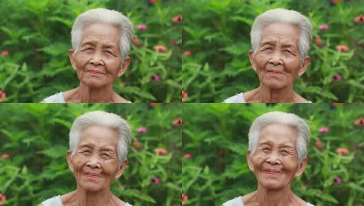 一位亚洲老妇人的肖像高清在线视频素材下载