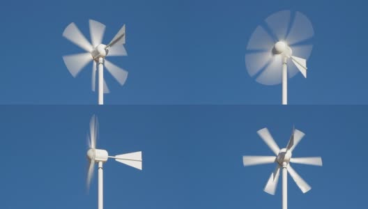 风力变化的小型涡轮机高清在线视频素材下载