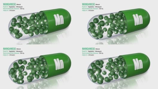 锰-动画矿物胶囊的概念高清在线视频素材下载
