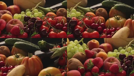 水果蔬菜混合运输车高清在线视频素材下载