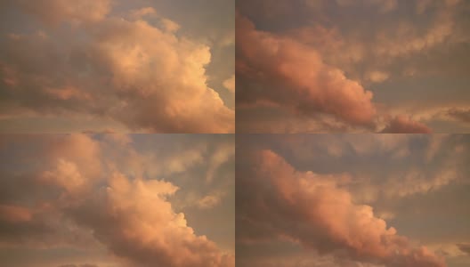 Cloudscape。傍晚的天空和蓬松的云高清高清在线视频素材下载