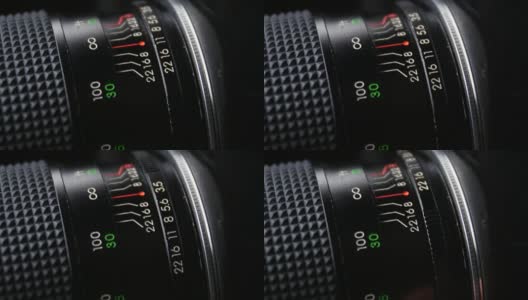 镜头光圈上的轮子，改变焦点，向上看，近景高清在线视频素材下载