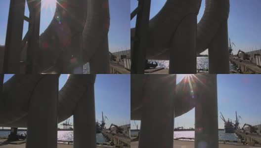 货港起重机的照片高清在线视频素材下载
