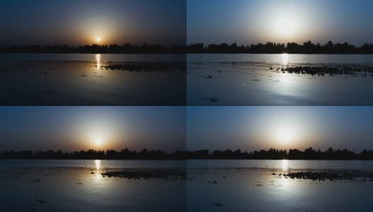 湖面上的日出高清在线视频素材下载